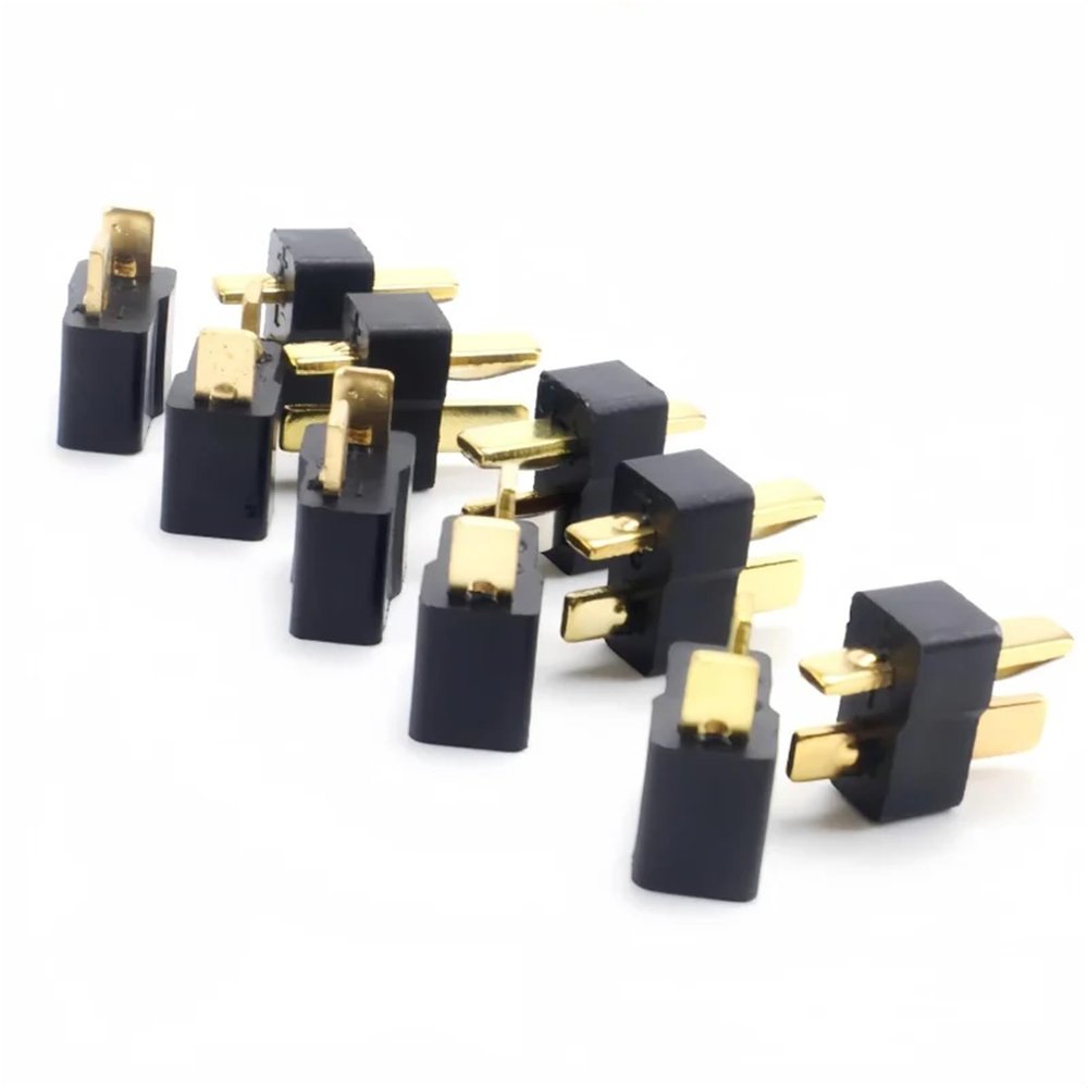 5/10 Pairs of T-Type Plug and Socket connectors, Various Specifications Suitable for Remote Control Lithium Batteries distintivo(5Pair T- Plug Black)