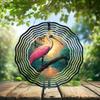 10-Inch Metal Wind Spinner Roseate Spoonbill 3D Bird Wind Spinner, Unique Metal Hanging Kinetic Wind Sculpture Ornament Gifts for Women Yard Art Garden Patio Lawn Indoor Outdoor Decor view 2