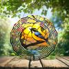 10-Inch Metal Wind Spinner Yellow Great Tit 3D Bird Wind Spinner, Unique Metal Hanging Kinetic Wind Sculpture Ornament Gifts for Women Yard Art Garden Patio Lawn Indoor Outdoor Decor view 2