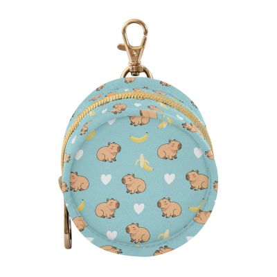Capybara Banana Heart Print Pacifier Holder Case for Diaper Bag Portable Travel Pacifier Storage Case with Clip Pacifier Storage Container for Outdoor Purse Baby Girls Boys