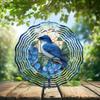 10-Inch Metal Wind Spinner Blue Jay 3D Bird Wind Spinner, Unique Metal Hanging Kinetic Wind Sculpture Ornament Gifts for Women Yard Art Garden Patio Lawn Indoor Outdoor Decor view 2