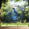 10-Inch Metal Wind Spinner Blue Jay 3D Bird Wind Spinner, Unique Metal Hanging Kinetic Wind Sculpture Ornament Gifts for Women Yard Art Garden Patio Lawn Indoor Outdoor Decor view 4