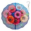 10-Inch Metal Wind Spinner Gerbera Daisies Flower 3D Floral Wind Spinner, Unique Metal Hanging Kinetic Wind Sculpture Ornament Gifts for Women Yard Art Garden Patio Lawn Indoor Outdoor Decor view 1