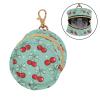 Cherries Bows Teal Pattern Pacifier Holder Case for Diaper Bag Portable Travel Pacifier Storage Case with Clip Newborn Baby Pouch for Baby Girls Boys Outdoor Purse view 2