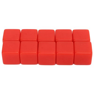 POENVFPO 16mm Write On Dice Set for Math Teaching, Durable DIY Cubes Game for Classroom Home Use, Plastic Material (Red)