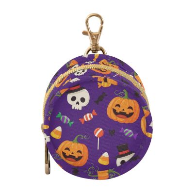 Halloween Colorful Candies Skull Print Pacifier Holder Case for Diaper Bag Portable Travel Pacifier Storage Case with Clip Pacifier Case Bag for Baby Girls Boys Outdoor Purse