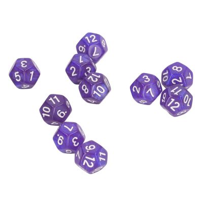 POENVFPO 12 Sided Dice Set Clear Numbers Prevent Oxidation Dice for Game Teaching, 40pcs Polyhedral for Interactive Games and School Supplies (Purple)