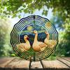 10-Inch Metal Wind Spinner Three White Geese 3D Animal Wind Spinner, Unique Metal Hanging Kinetic Wind Sculpture Ornament Gifts for Women Yard Art Garden Patio Lawn Indoor Outdoor Decor view 2