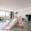 POENVFPO Kids Indoor Sliding Slide Durable Toddler Climber Play Slide for Children, Safe 2 Stairs Toy for Home Play Area (Pink Grey) view 2