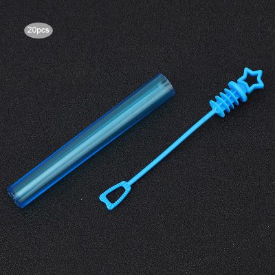 POENVFPO Bubble Wands Tube 20pcs Elegant Empty Soap Bottles for Wedding Party Decoration Children Toy Heart White (five-pointed star blue)