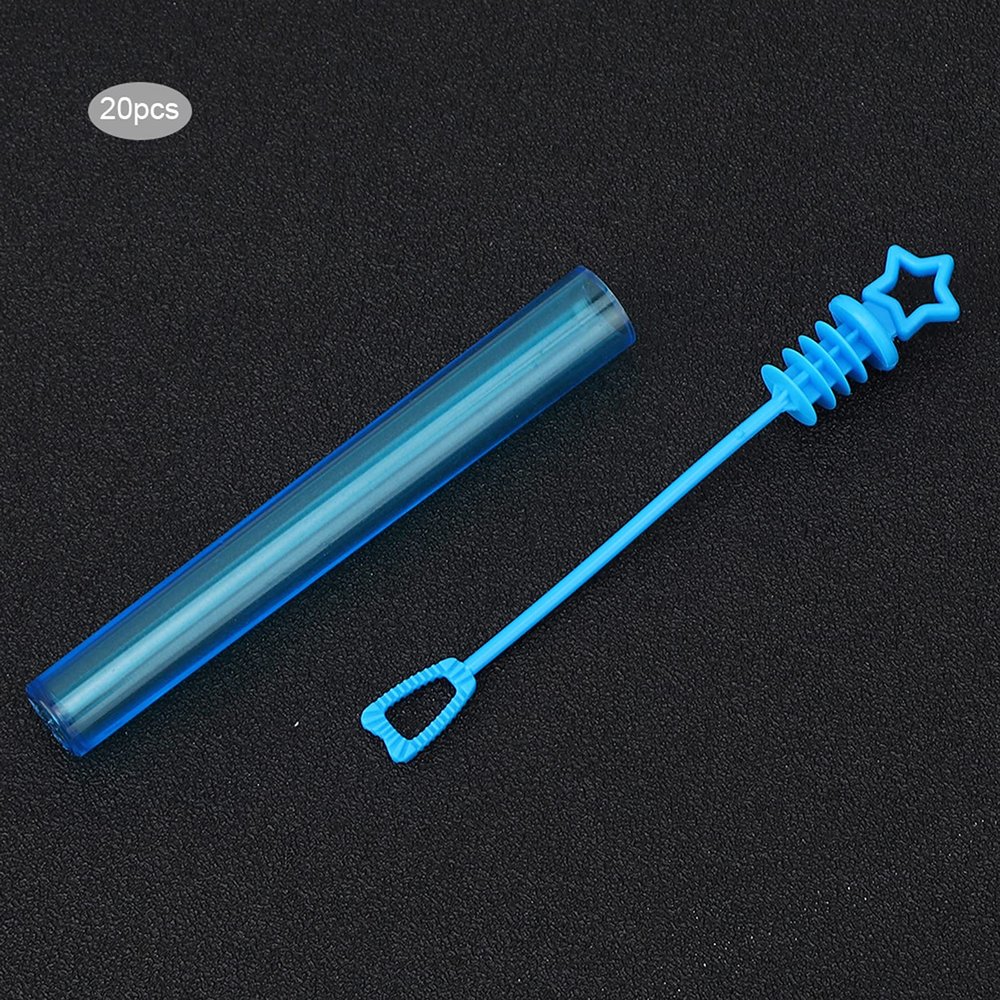 POENVFPO Bubble Wands Tube 20pcs Elegant Empty Soap Bottles for Wedding Party Decoration Children Toy Heart White (five-pointed star blue)