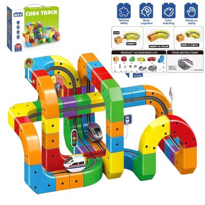 Magical Track Car Toys,Flexible Car Track Magical Train Set,DIY Race Car Track Building Kits with Train and Traffic Signs,for 4-8 Year Old Boy Toys Boys Girls Birthday Party Gifts (118-PCS)