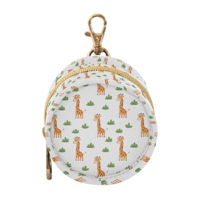 Giraffes Plants White Print Pacifier Holder Case for Diaper Bag Portable Travel Pacifier Storage Case with Clip Pacifier Case Bag for Baby Girls Boys Outdoor Purse