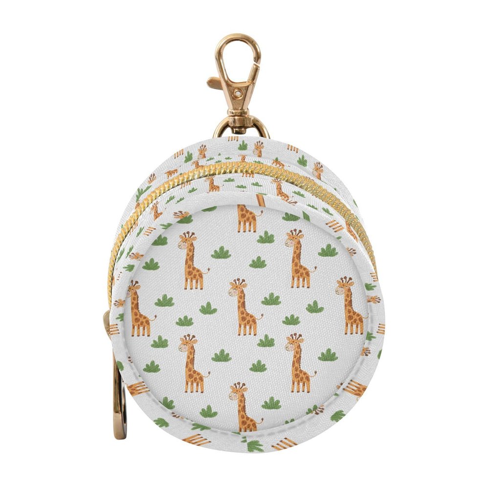 Giraffes Plants White Print Pacifier Holder Case for Diaper Bag Portable Travel Pacifier Storage Case with Clip Pacifier Case Bag for Baby Girls Boys Outdoor Purse