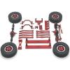 for WPL 1/16 C64 RC Car Parts Metal Upgraded Pedal Wheel Hub Pull Rod Suspension Frame Rudder Base Set(Red) view 1