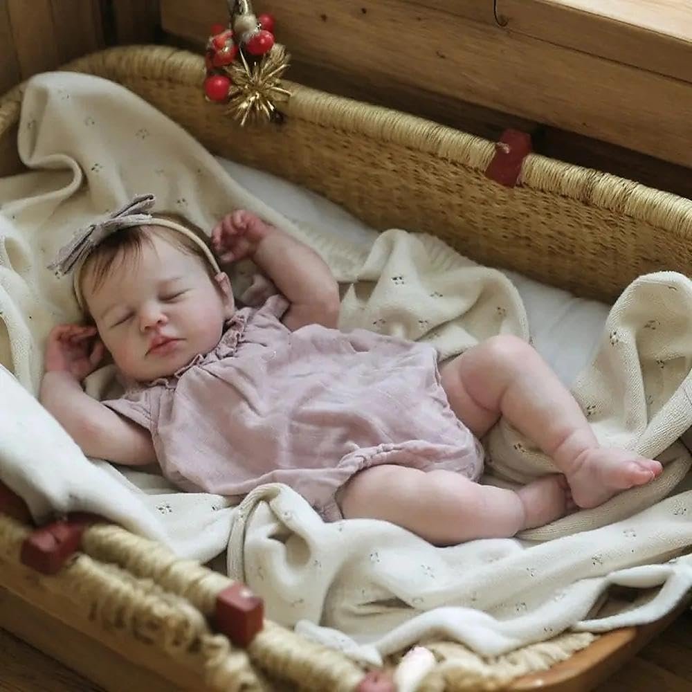 Anano Bebes Reborn 20inch Reborn Baby Doll Silicone Full Body Girl Real Life Baby Doll Silicone Full Body Girl Bebes De Silicona Reales Babys Dolls for 2+ Year Old Girls