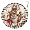 10-Inch Metal Wind Spinner Bunny with Tulips 3D Animal Wind Spinner, Unique Metal Hanging Kinetic Wind Sculpture Ornament Gifts for Women Yard Art Garden Patio Lawn Indoor Outdoor Decor view 1