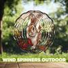 10-Inch Metal Wind Spinner Bunny with Tulips 3D Animal Wind Spinner, Unique Metal Hanging Kinetic Wind Sculpture Ornament Gifts for Women Yard Art Garden Patio Lawn Indoor Outdoor Decor view 4