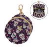 Mexican Skull Flowers Purple Print Pacifier Holder Case for Diaper Bag Portable Travel Pacifier Storage Case with Clip Pacifier Cover Pouch Bag for Baby Girls Boys Outdoor Purse view 2