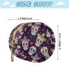 Mexican Skull Flowers Purple Print Pacifier Holder Case for Diaper Bag Portable Travel Pacifier Storage Case with Clip Pacifier Cover Pouch Bag for Baby Girls Boys Outdoor Purse view 3