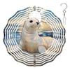 10-Inch Metal Wind Spinner White Seal 3D Animal Wind Spinner, Unique Metal Hanging Kinetic Wind Sculpture Ornament Gifts for Women Yard Art Garden Patio Lawn Indoor Outdoor Decor view 1