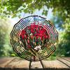 10-Inch Metal Wind Spinner Spider Lilies Flower 3D Floral Wind Spinner, Unique Metal Hanging Kinetic Wind Sculpture Ornament Gifts for Women Yard Art Garden Patio Lawn Indoor Outdoor Decor view 2
