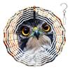 10-Inch Metal Wind Spinner Owl with Golden Eyes 3D Bird Wind Spinner, Unique Metal Hanging Kinetic Wind Sculpture Ornament Gifts for Women Yard Art Garden Patio Lawn Indoor Outdoor Decor view 1
