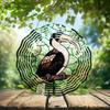 10-Inch Metal Wind Spinner Hornbill on Branch 3D Bird Wind Spinner, Unique Metal Hanging Kinetic Wind Sculpture Ornament Gifts for Women Yard Art Garden Patio Lawn Indoor Outdoor Decor view 2