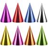 Atiloy 24PCS Colorful Birthday Party Hats Mini Party Hats for Adults Small Metallic Foil Cone Hat for Birthday Carnival Party Supplies, Accessories view 1