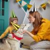 Atiloy 24PCS Colorful Birthday Party Hats Mini Party Hats for Adults Small Metallic Foil Cone Hat for Birthday Carnival Party Supplies, Accessories view 2