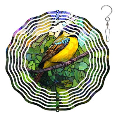 10-Inch Metal Wind Spinner Black-naped Monarch 3D Bird Wind Spinner, Unique Metal Hanging Kinetic Wind Sculpture Ornament Gifts for Women Yard Art Garden Patio Lawn Indoor Outdoor Decor