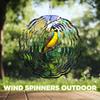 10-Inch Metal Wind Spinner Black-naped Monarch 3D Bird Wind Spinner, Unique Metal Hanging Kinetic Wind Sculpture Ornament Gifts for Women Yard Art Garden Patio Lawn Indoor Outdoor Decor view 4