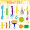iShyan Dough Play Tools for Kids,84pcs Basic Dough Play Toys Includes Cutters,Roller,Rolling Pins,Safety Scissors,Plastic Knife,Fruit Vegetable Molds,Kitchen Tools view 2