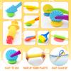 iShyan Dough Play Tools for Kids,84pcs Basic Dough Play Toys Includes Cutters,Roller,Rolling Pins,Safety Scissors,Plastic Knife,Fruit Vegetable Molds,Kitchen Tools view 4