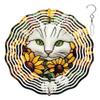 10-Inch Metal Wind Spinner Cat and Sunflowers 3D Pet Wind Spinner, Unique Metal Hanging Kinetic Wind Sculpture Ornament Gifts for Women Yard Art Garden Patio Lawn Indoor Outdoor Decor view 1