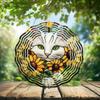 10-Inch Metal Wind Spinner Cat and Sunflowers 3D Pet Wind Spinner, Unique Metal Hanging Kinetic Wind Sculpture Ornament Gifts for Women Yard Art Garden Patio Lawn Indoor Outdoor Decor view 2