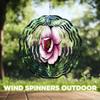 10-Inch Metal Wind Spinner Pink Camellia 3D Floral Wind Spinner, Unique Metal Hanging Kinetic Wind Sculpture Ornament Gifts for Women Yard Art Garden Patio Lawn Indoor Outdoor Decor view 4
