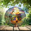 10-Inch Metal Wind Spinner Lit Candle Under Glowing Moon 3D Wind Spinner, Unique Metal Hanging Kinetic Wind Sculpture Ornament Gifts for Women Yard Art Garden Patio Lawn Indoor Outdoor Decor view 2