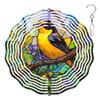 10-Inch Metal Wind Spinner Black-and-Yellow Grosbeak 3D Bird Wind Spinner, Unique Metal Hanging Kinetic Wind Sculpture Ornament Gifts for Women Yard Art Garden Patio Lawn Indoor Outdoor Decor view 1