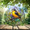 10-Inch Metal Wind Spinner Black-and-Yellow Grosbeak 3D Bird Wind Spinner, Unique Metal Hanging Kinetic Wind Sculpture Ornament Gifts for Women Yard Art Garden Patio Lawn Indoor Outdoor Decor view 2