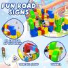Magical Track Car Toys,DIY Race Car Track Building Kits with Train and Traffic Signs,for 4-10 Year Old Boys Girls Christmas Birthday Party Gifts (51pcs) view 3