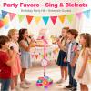 Kids Microphone with Stand with LED Lights, Adjustable Height & Music Effects for Birthday Party, Home Karaoke (Black) view 4