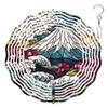 10-Inch Metal Wind Spinner Fuji with Cherry Blossoms 3D Wind Spinner, Unique Metal Hanging Kinetic Wind Sculpture Ornament Gifts for Women Yard Art Garden Patio Lawn Indoor Outdoor Decor view 1