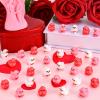 120 Pcs Valentines Day Resin Mini Ducks Valentine's Day Red Pink White Letter Tiny Resin Ducks Bulk Tiny Miniature Duck Figures for Home Tabletop Micro Garden Landscape Decoration Craft Party Favors view 2