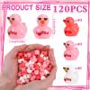 120 Pcs Valentines Day Resin Mini Ducks Valentine's Day Red Pink White Letter Tiny Resin Ducks Bulk Tiny Miniature Duck Figures for Home Tabletop Micro Garden Landscape Decoration Craft Party Favors view 3