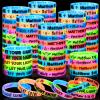 Equsion 100 Pcs Christian Bracelets Glow in Dark Let Your Light Shine Silicone Bracelets Religious Jesus Wristbands Bulk Inspirational Scripture Easter Party Gift for Baptism Church(Rendering) view 1