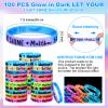 Equsion 100 Pcs Christian Bracelets Glow in Dark Let Your Light Shine Silicone Bracelets Religious Jesus Wristbands Bulk Inspirational Scripture Easter Party Gift for Baptism Church(Rendering) view 2