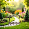 1Pc 35 Inches Brown Mini Fairy Garden Fence, Micro Landscape Miniature Ornaments for Dollhouse, Crafts, Diorama Project, Plant Pot DIY view 3