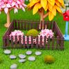 1Pc 35 Inches Brown Mini Fairy Garden Fence, Micro Landscape Miniature Ornaments for Dollhouse, Crafts, Diorama Project, Plant Pot DIY view 4