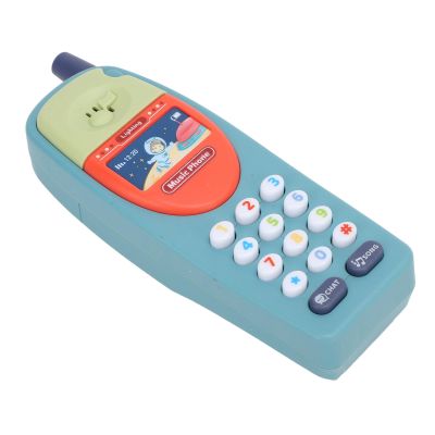 POENVFPO Babies Toy Phone Simulation Music Education Fun for Toddlers Kids Plastic (Light Blue)